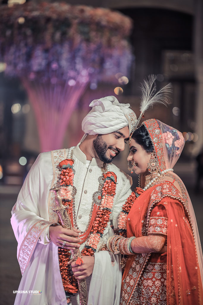 indian wedding couple portrait